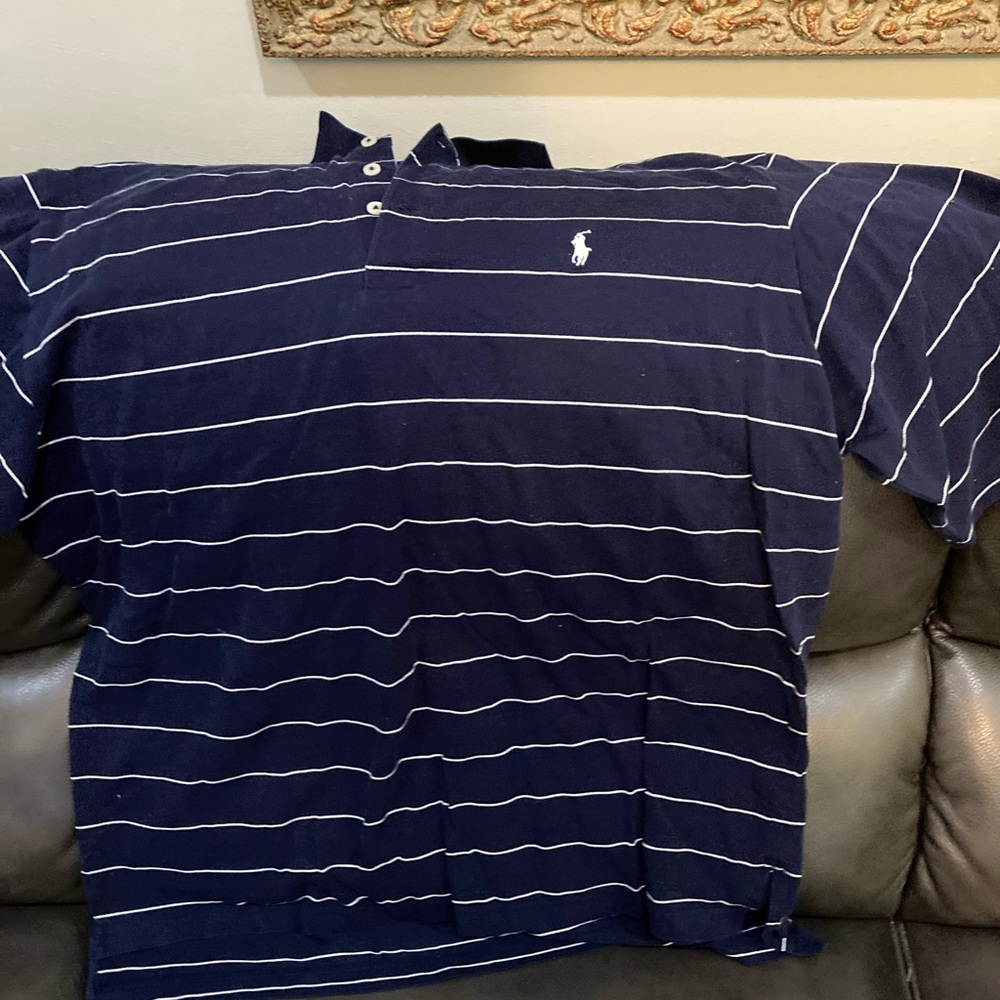 Blue Striped Polo Shirt